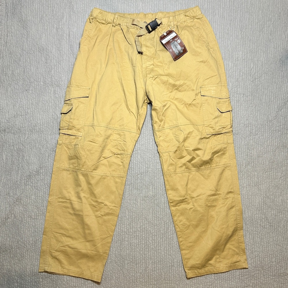 Elephant Bone Gear Mens Tan Khaki Cargo Pants 2X 44 Street Sport Active Loose